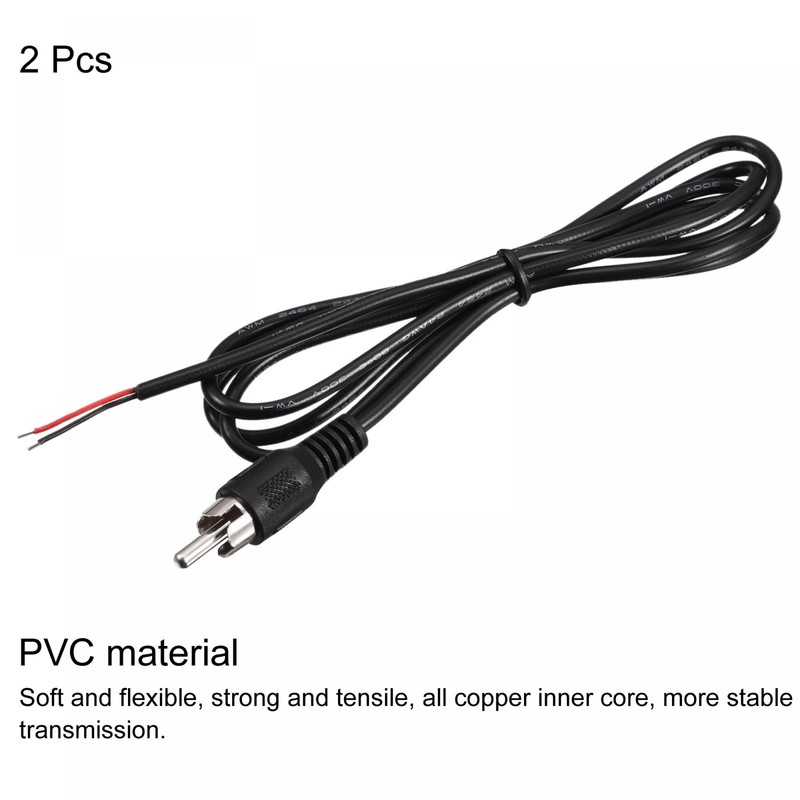 sourcing map RCA Male Plug Jack Connector Adapter to Bare