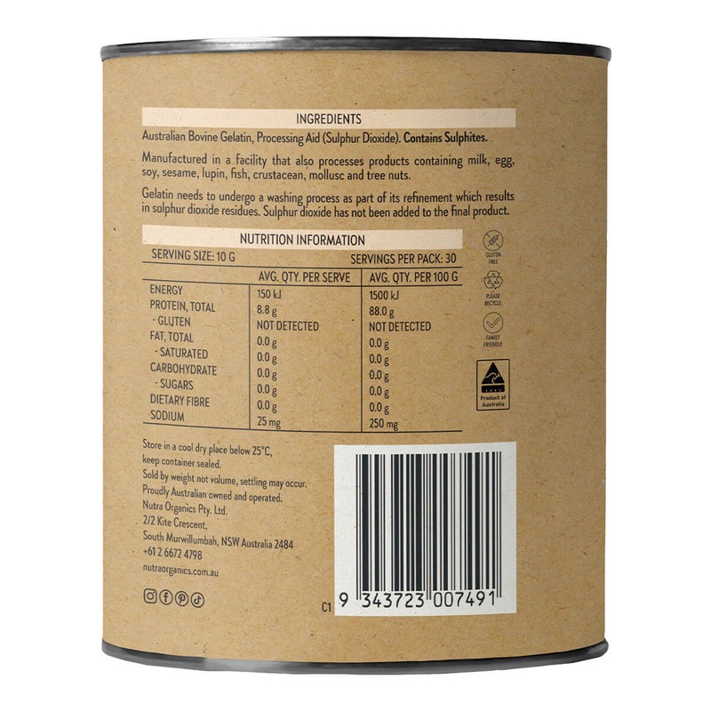 Nutra Organics Australian Gelatin, 300g