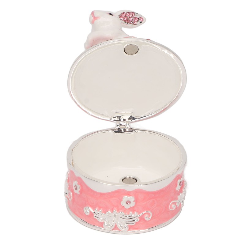 Trinket Box Exquisite Cute Bunny Shape Magnetic Design Zinc Alloy