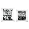 Sarcastic Genealogy DNA Test Genetics Biologist Sarcasm Throw Pillow