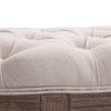 HOMCOM Tufted Half Circle Ottoman Bench Seat - Off White