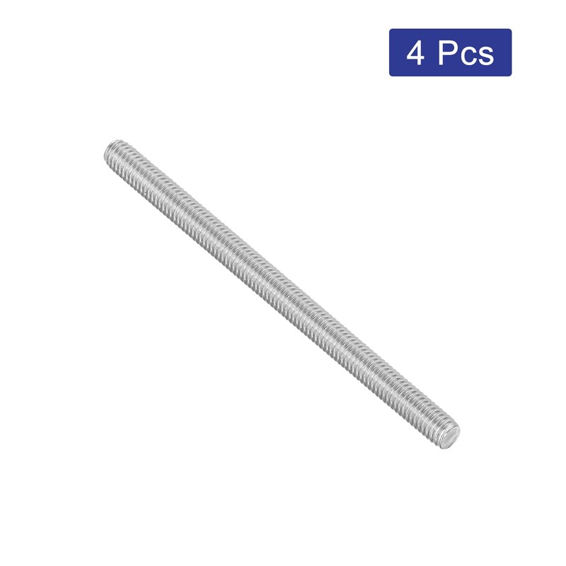 sourcing map 4Pcs Fully Threaded Rod, M6 x 90mm 304