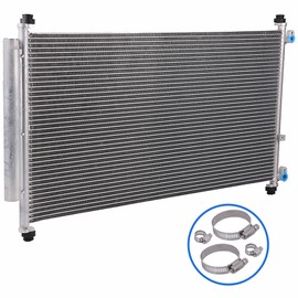 Replacement for 2005-2010 for Honda for Odyssey FINDAUTO Plastic Aluminum Radiator And 4PCS Oil Hose Clamps