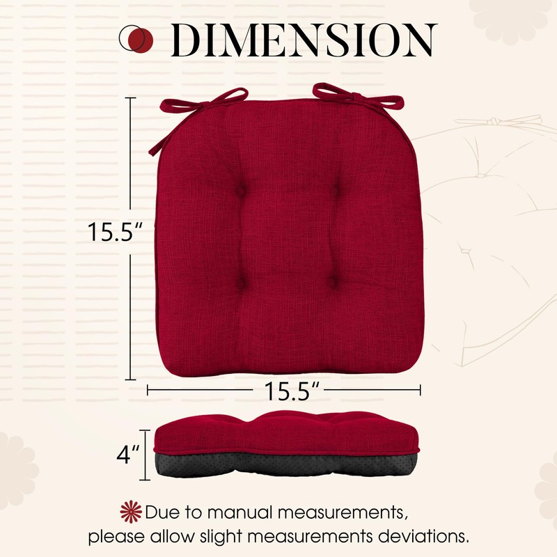 Basic Beyond Chair Cushions for Dining Chairs 6 Pack, Chair