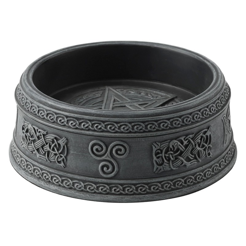 Veronese Design 5 1/2 Triple Moon Pentagram Round Container Resin
