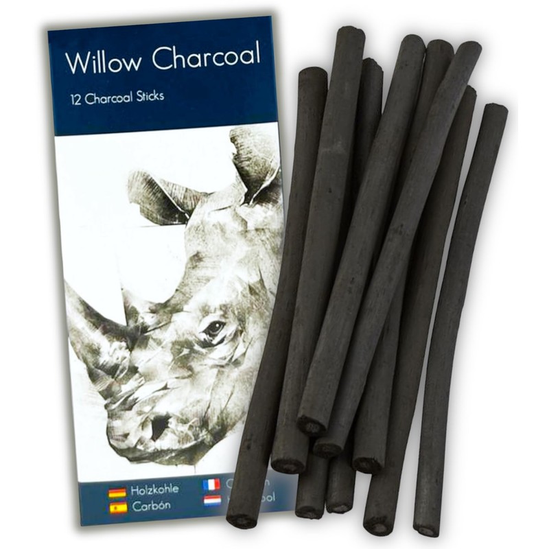 PaulStore 12 Assorted Willow Charcoal Sketch Drawing Natural Charcoal Sticks