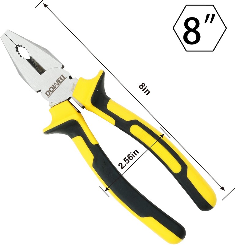 DOWELL Lineman's Pliers - 8 Inch Combination Pliers with Cutter,