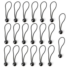 SSKHE 20 Pieces Black Tarpaulin Bungee Balls Tarpaulin Bungee Balls Elastic Ties Bungee Rope for Banners Gazebo Tarpaulin Tents Bungee Hook Tarp Holder Tent