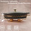 jinsongdafa Ceramic Casserole Dish with Glass Lid and rack, 1.7
