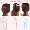 3PCS Hair Loop Pull Through Tool with Rat Tail Comb,