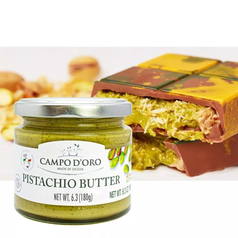 CAMPO D'ORO Green Food Pistachio Cream Sweet Spread 6.35 Ounce