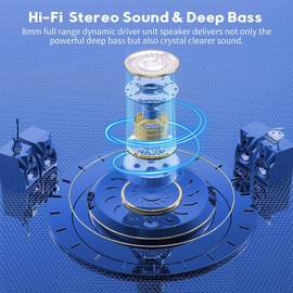 kurdene Bluetooth Earbuds, S8 Wireless Earbuds 48H Playtime Call Noise Cancelling IPX8 Waterproof Ear Buds Deep Bass Earphones with Microphone in-Ear Stereo Headphones for Work,Sport,Running