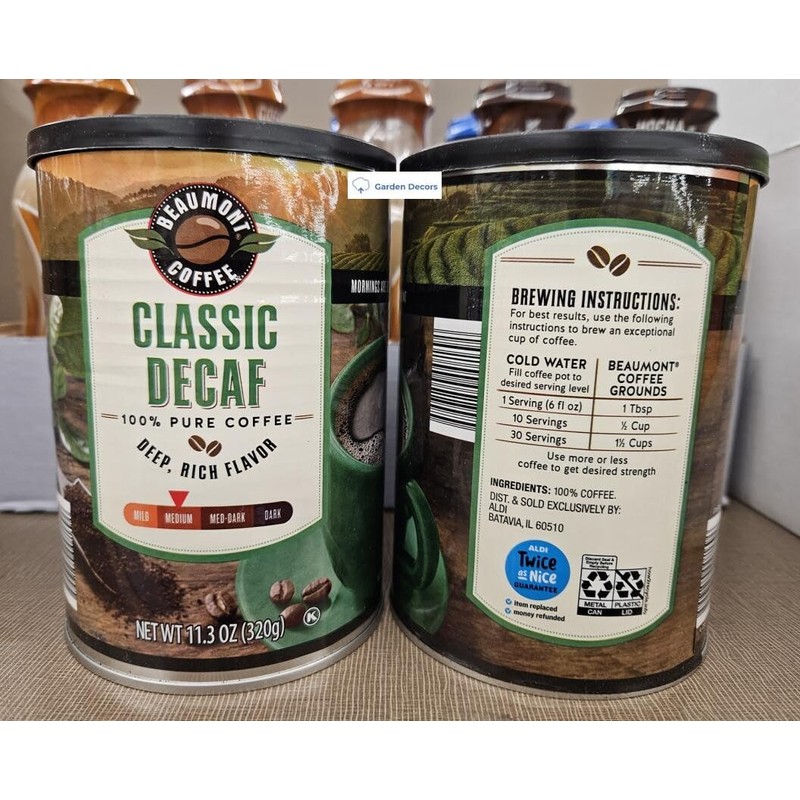 Generic Beaumont Coffee Classic Decaf 100% Pure Coffee Deep Rich