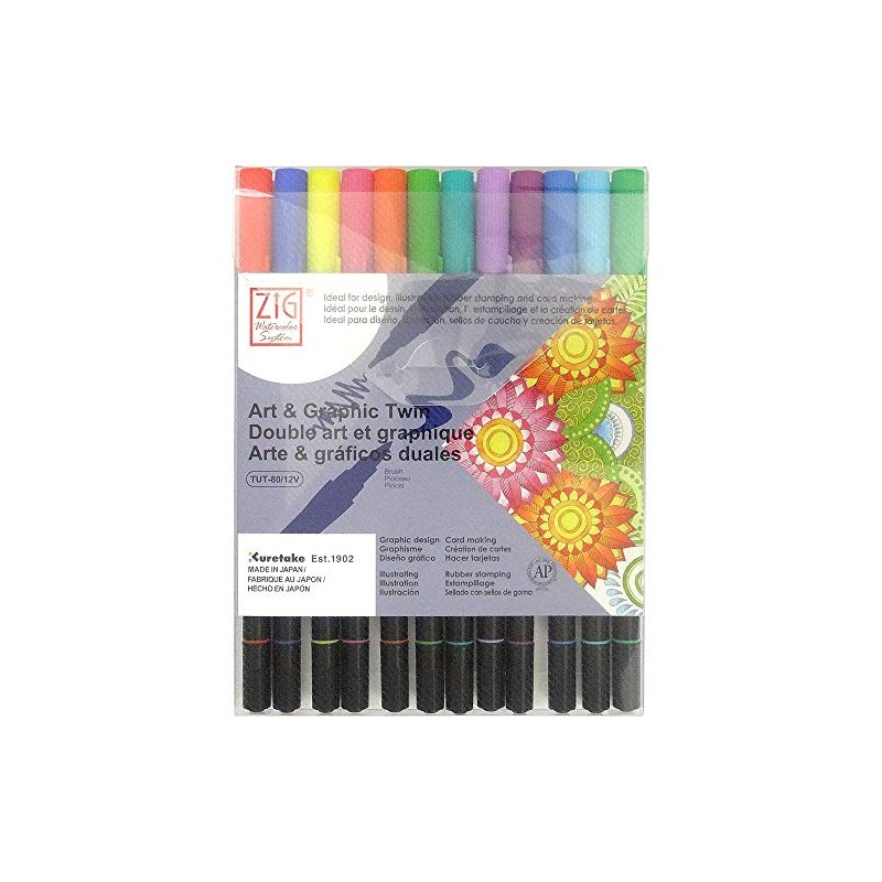 Artemio ZIG Art and Graphic Twin Marker 12 Piece Set