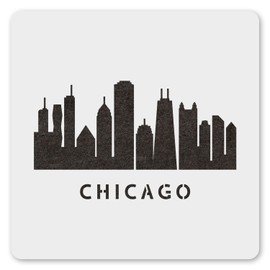 MAGJUCHE Chicago Stencil 12 Inches, Reusable Chicago City Stencil for Painting DIY Crafts Decor