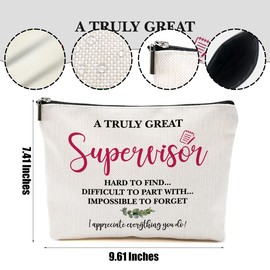 DHKG Supervisor Gifts for Women Makeup Bag, Boss Lady Appreciation Gifts for Supervisors Cosmetic Bags Admin Makeup Pouch Boss Day Office Gifts for Women Leader Manager Mentor