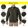 TACVASEN Mens Cargo Jacket Cotton Army Outwear Windbreaker Coat Green,