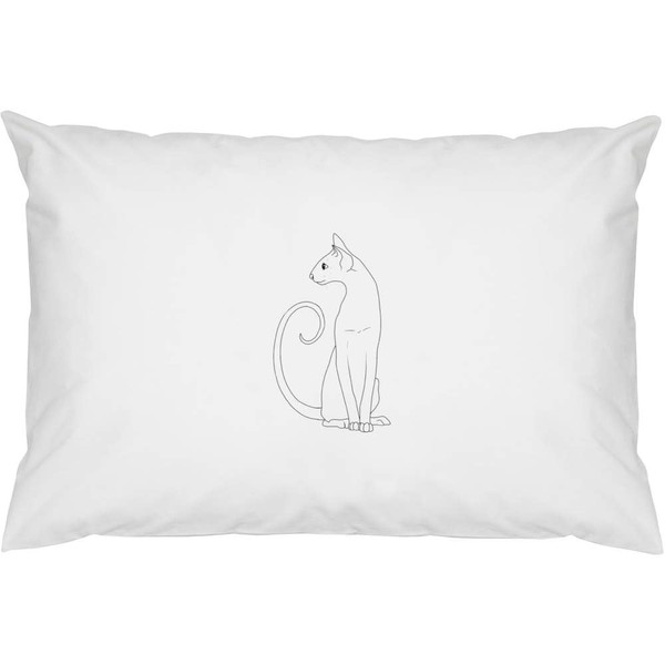 Azeeda 2 x 'Elegant Sitting Siamese Cat' Cotton Pillow Cases