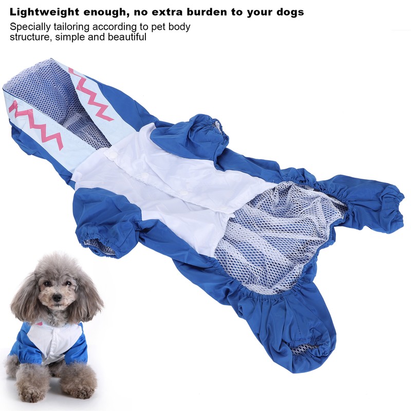 Dog Cute Raincoat Hooded Cloak Rain Jacket Cover Waterproof Polyester