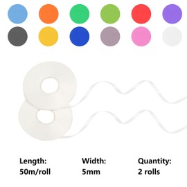 Mooshy 2 Rolls White Curling Ribbon, 100m White Ribbon for Balloons 5mm Width White Balloons String 50m/roll White Ribbons for Wedding Party Decorations Gift Wrapping Ribbon for Crafts