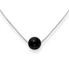 Large Round Black Onyx and Sterling Silver Necklace, Black Onyx
