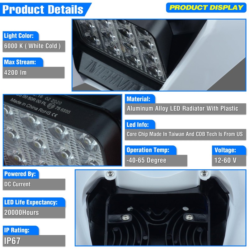 MCHMFG Dirt Bike Headlight,LED Enduro Pit Bike Light Kit Universal