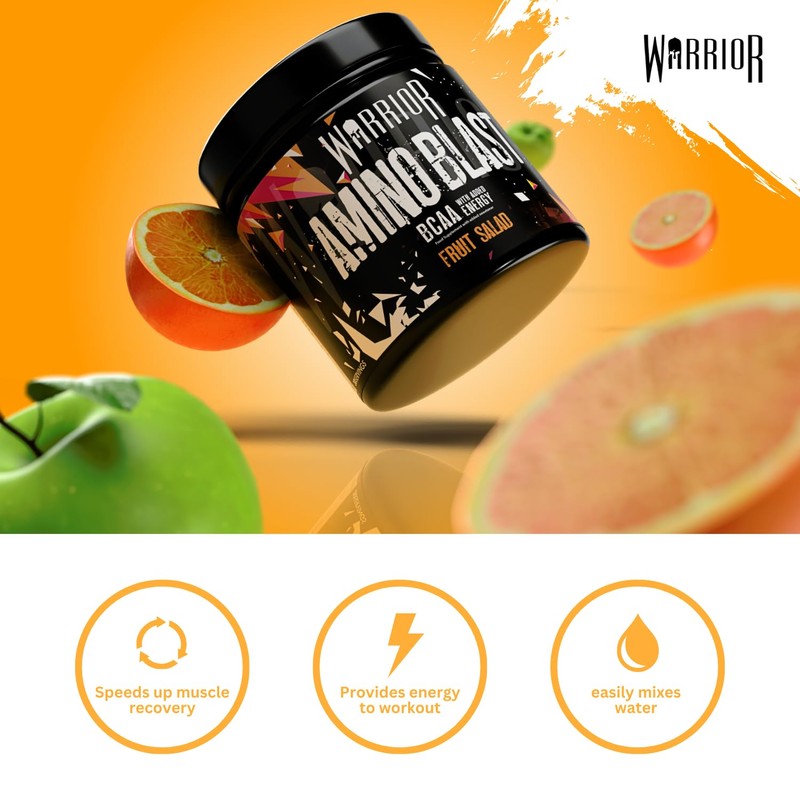 Warrior Amino Blast BCAA Powder 270g – Fruit Salad Flavour,