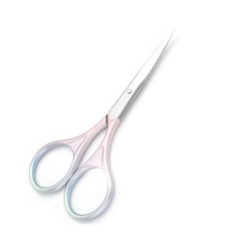 Motanar Precision Scissors, 3.9 Inch Stainless Steel Multi-Purpose Beauty Grooming Kit for Facial Hair, Eyebrow, Eyelash, Beard, Moustache (Pink)