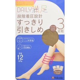 Fukusuke 190-1923 Stockings, Pantyhose, Set of 3, Neat Tightening Compression, Women's, Fukusuke, Antibacterial, Odor Resistant, Clear Nude, clear nude