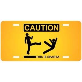 Caution This Is Sparta Novelty Car License Plate