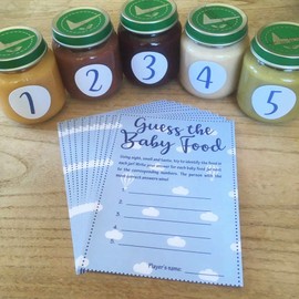 Guess The Baby Food! Game - Blue/Boy - 10 Player - Baby Shower Party
