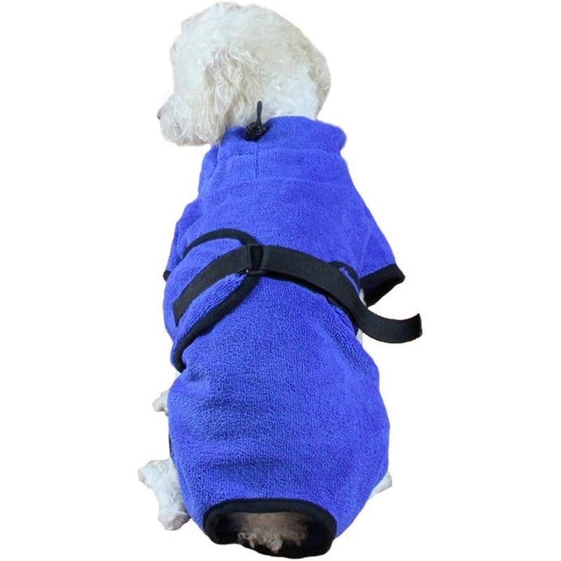 PETTOM Soft Microfiber Pet Dog Bathrobe Robe, Super Absorbent Dog