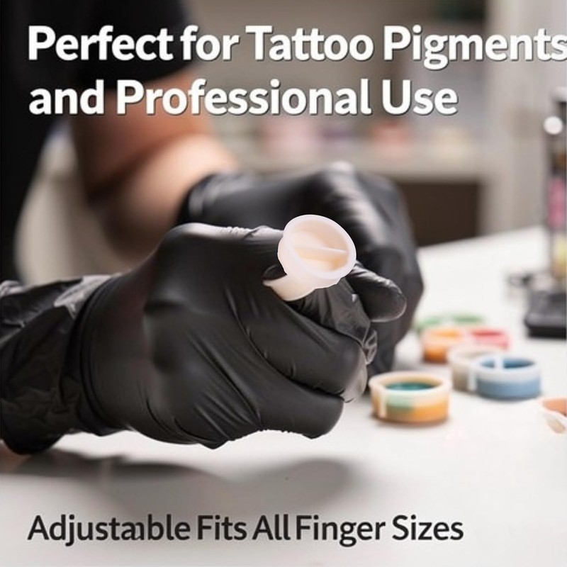 100 Piezas de Silicona semipermanente Tatuaje Tinta Anillo Taza Anillo