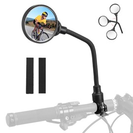 ROCKBROS ROCKBROS Bike Mirror Handlebar Mount 360Rotatable Adjustable Bicycle Rear View Mirror HD Wide Angle Clear Acrylic Convex Safe Bike Mirror for Mountain Road Bike Electric Motorcycle