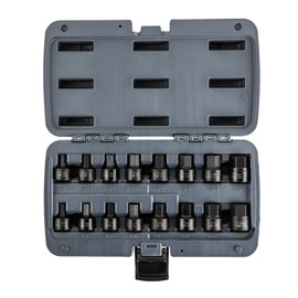ARES 23021-16-Piece Stubby Impact SAE and Metric Hex Bit Socket Set - Chrome Moly Steel Construction and Manganese Phosphate Coating - Includes Storage Case - Designed for Impact Use