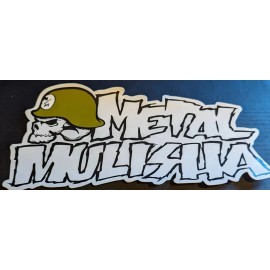 Metal Mulisha Sticker Army Green/White Skull Helmet 3.5"x7.5" - Car, Truck