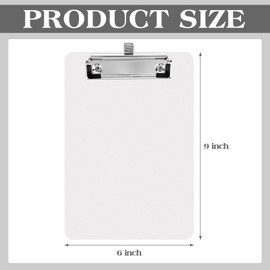 Qilery 24 Pcs Bulk Mini Clipboards with Pen Holder Clip A5 Memo Clipboard 6x9 Small Plastic Clip Boards for School Office Restaurant Cafe Hotel Shopping List, Pen Not Included(White)