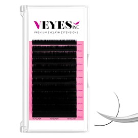 VEYES Classic Individual Lash Extensions 0.03-0.20 C/CC/D Curl 8-20mm Mixed & Single Length Volume Eyelashes Tray, Matte Black, Professional Supplies for Lash Techs (0.03 CC 15mm)