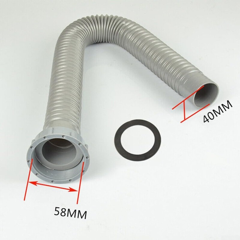 Kitchen Sink Drain Pipe 100cm PP + PVC Flexible Drain