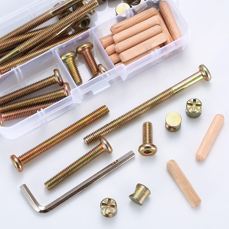 XhjzgcTech 16-Set Crib Screws Replacement Kit,Bolts & Barrel Nuts &