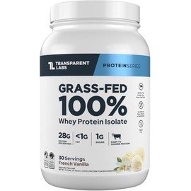 Transparent Labs Grass-Fed Whey Protein Isolate - Naturally Flavored, Gluten Free Whey Protein Powder with 28g of Protein per Serving & 9 Amino Acids 