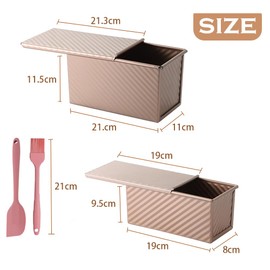 ZGNGLIZ Pack of 4 Bread Baking Moulds Toast Bread Baking Mould, Non-Stick Bread Toast Mould with Lid, 550 g Dough, Easy to Release and Clean Bread Baking Mould for Handmade Bread Toast