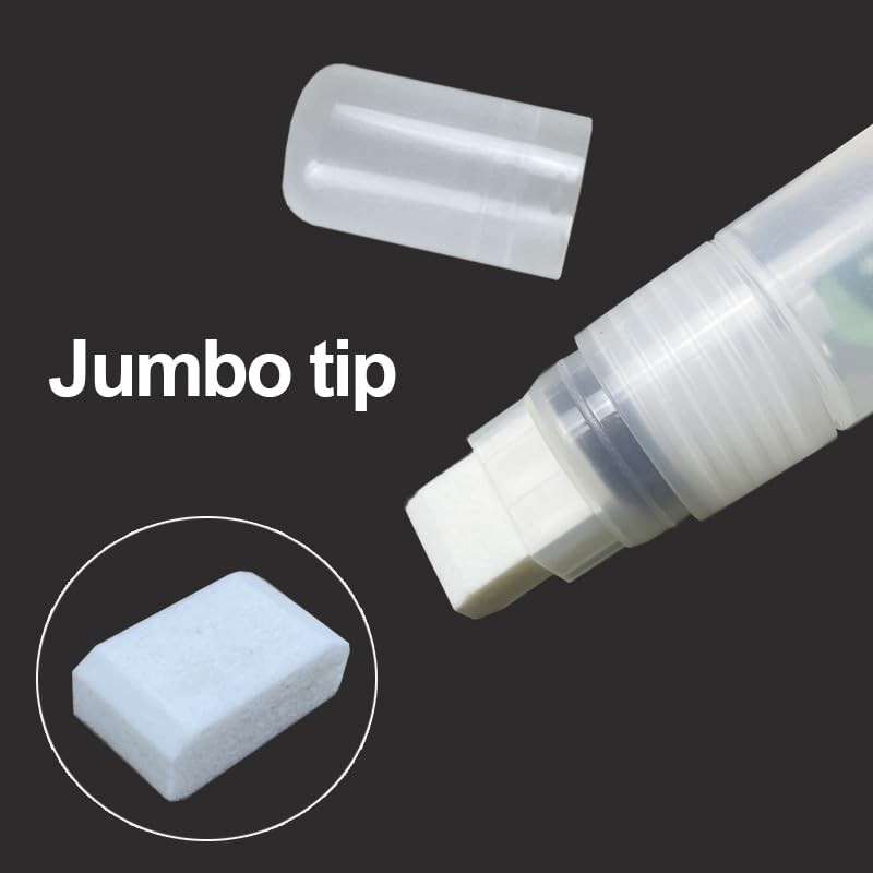 Large Paint Empty Markers 5 Pack, 15mm Jumbo Tips, Clear