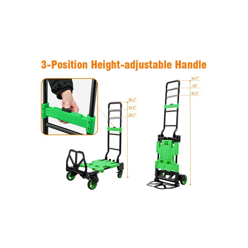 LoJok TECSPACE 2 in 1 Folding Hand Truck, 400 LBS