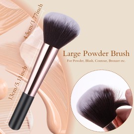 Jeffdad Pack of 2 make-up brushes, flawless foundation brush, highlighting brush, concealer brush, powder brush for blending liquid, foundation, cream, concealer, powder, blush