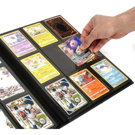 PKMLIFE Trading Card Binder Holder, 9 Pockets Album Sleeves for Baseball Yugioh MTG Cards, Collectable Sports Card Binder Storage Protection, 20 Pages Put up to 360 Cards (Black)