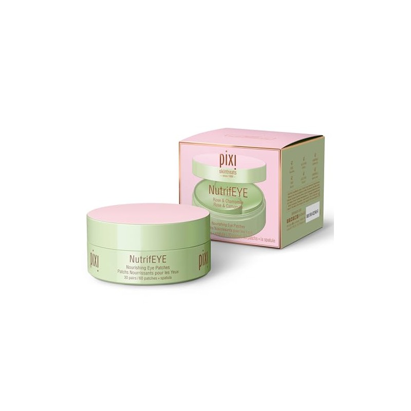 Pixi NutrifEYE, Parches Nutritivos para Ojos con Rosa y Manzanilla,