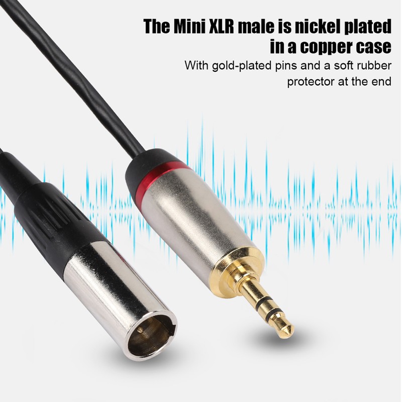 3.5mm Male to Mini XLR 3pin Male Audio Cable Adapter