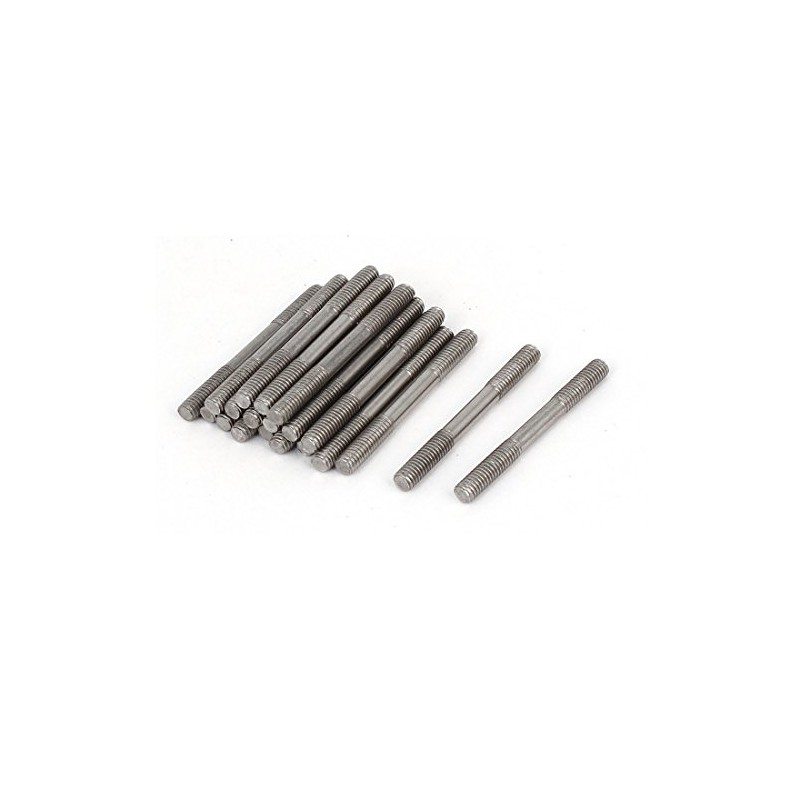 Sourcingmap M4x45mm 304 Stainless Steel Double End Threaded Stud Screw