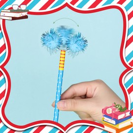 Crtiin 100 Pcs Fun Pencils for Kids Bulk Pompom Fluffy Pens Cute Fuzzy Multicolored Wooden Pencil Colorful with Fur Ball for Children Students School Classroom Birthday Party Favor Rewards Gift